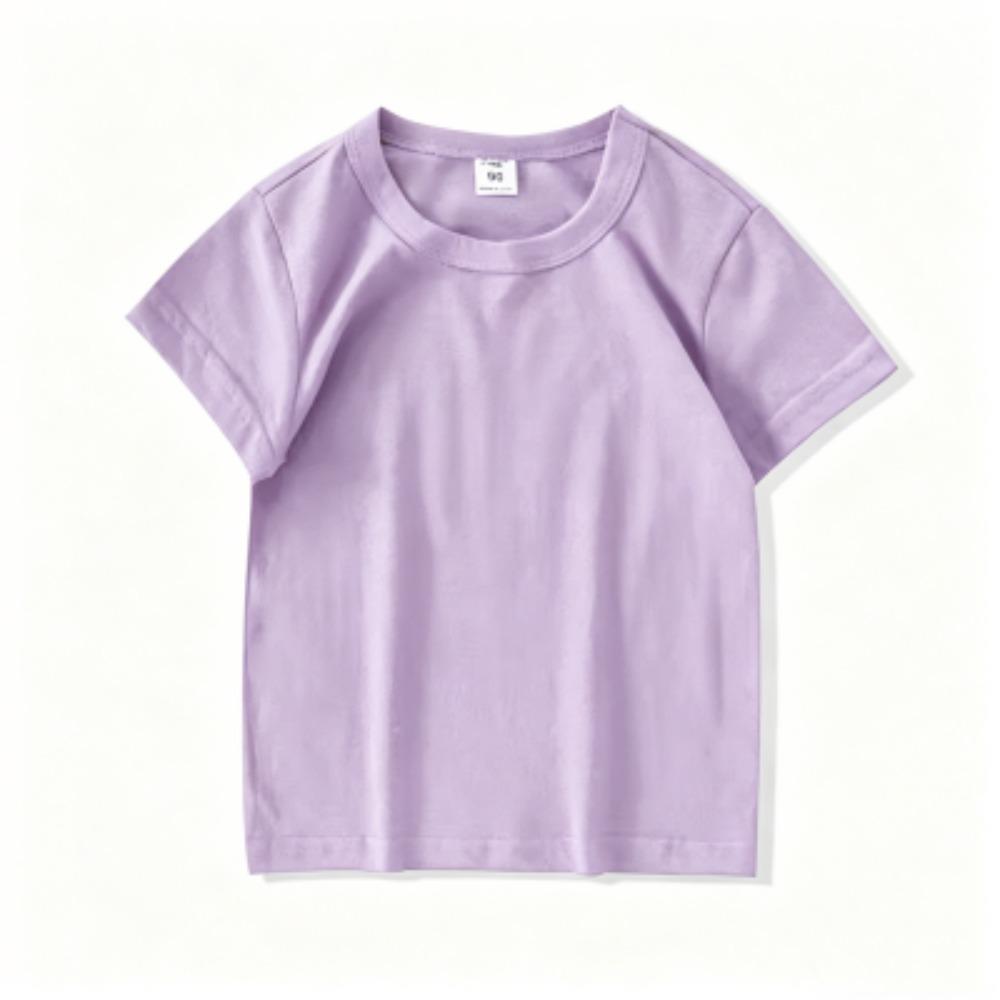 Summer Children's Short-sleeve White T-shirt Tops Kids Girl T-shirt Top Summer Thin Style Plain Color Boy Clothing