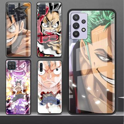 One- Piece Anime Glas Hülle Für Samsung Galaxy A52 A71 A50 A51 A70 A21s A31 A72 A10 A12 A30 A22 5G Handyhülle