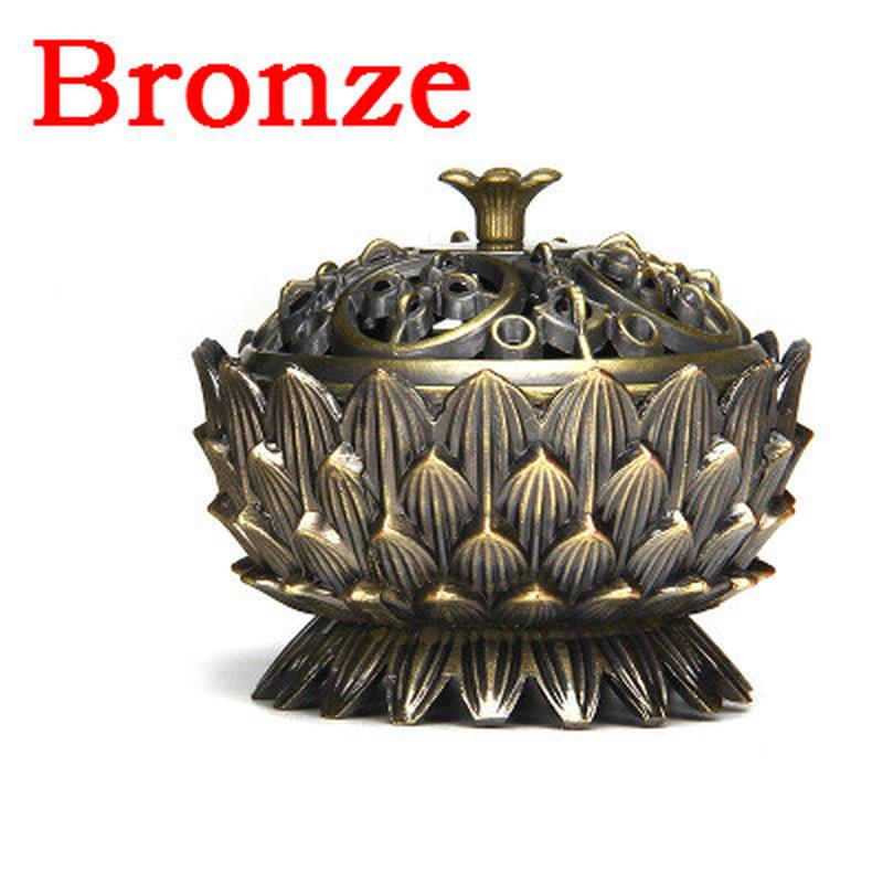 Arzător de tămâie Lotus din aliaj, Suport bronz pentru bețișoare de tămâie, Artizanat metalic, Cădelniță lucrată manual, Decor pentru birou, casă