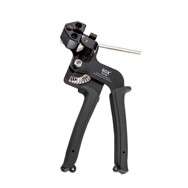 Stainless Steel Banding & Cable Tie Gun: Self-Locking Cutter & Bundling Pliers Tool
