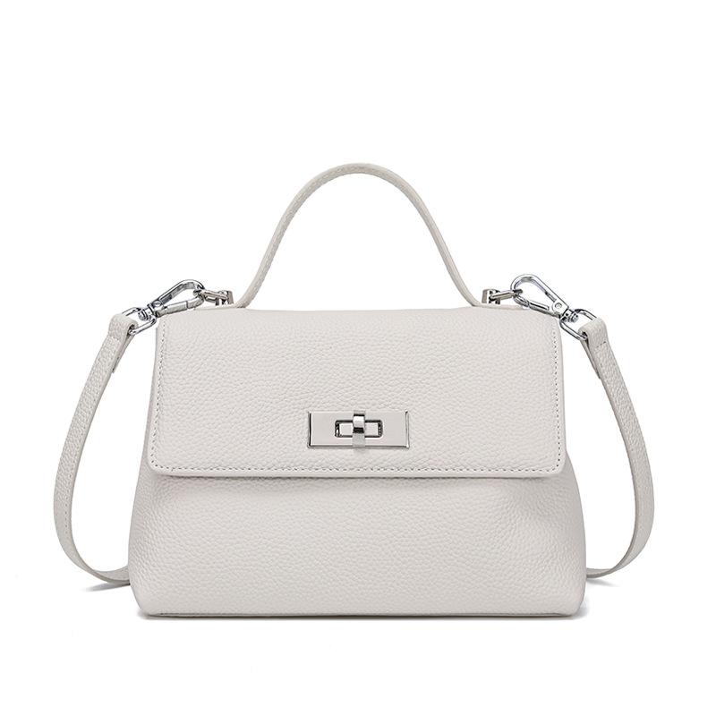 Cowhide Bag Women's Crossbody Bag Handbag Women's Niche Everything Small Square Bag Retro Commuter Shoulder Bag