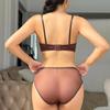 Conjunto de ropa interior de seda de hielo francesa para mujer, conjunto de sujetador push up de encaje sexy con relleno desmontable, sujetador de copa fina, conjuntos de lencería sin costuras