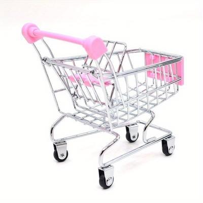 Mini Supermarket Shopping Trolley Cart Desktop Model Children's Toys
