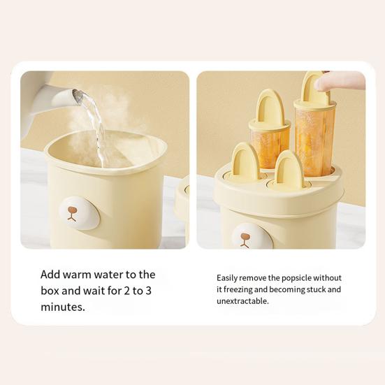 Ice Cream Mold Cute Bear Popsicle Molds BPA-Free Food-Grade Plastic Ice Pop Mold for Homemade Ice Cream Chocolates Candies