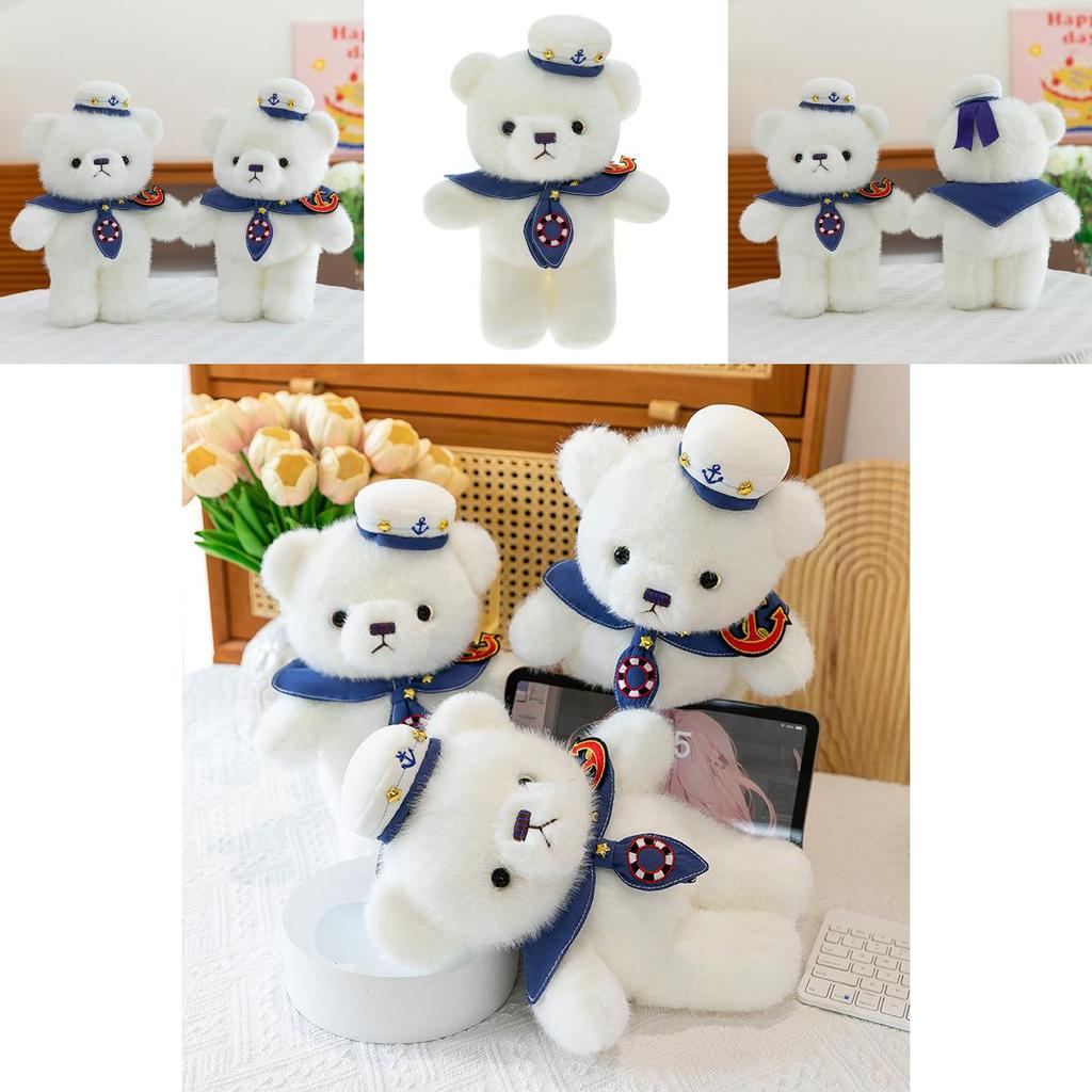 Orsacchiotto Peluche Carino Cartone Animato Vestito da Marinaio Giocattolo Compagno per Bambini per Giocare e Comfort
