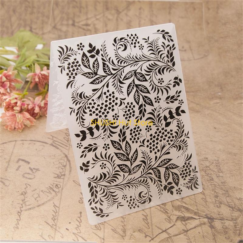 Paper Embossing Folder Flower Leaf Pattern Embossing Stencils Textured Scrapbooking Templates for Kid Craft Card Making D57B