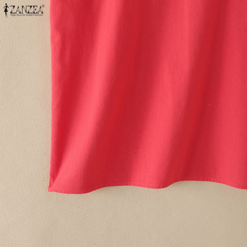ZANZEA Women Casual Round Neck Solid Color Sleeveless Ves Tops