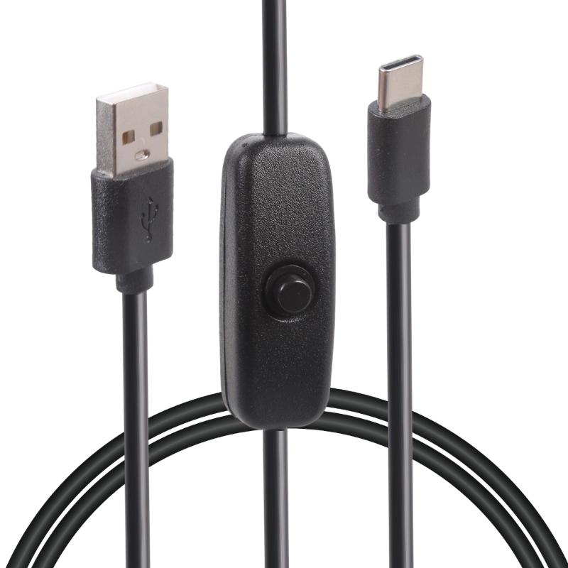 USB To Type C Charging Cable with Switches Long Plastic Texture Suitable for Powering Smartphones Tablets LED Lights Fan