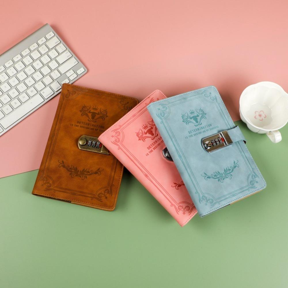 Dazzling Lockable Journal Square Premium Quality Notepad Creative PU Leather Notebook Students