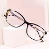 Leopard Square Metal Accessory Anti Blue Light High Definition Reading Glasses Woman Men Vintage Reader Eyeglasses