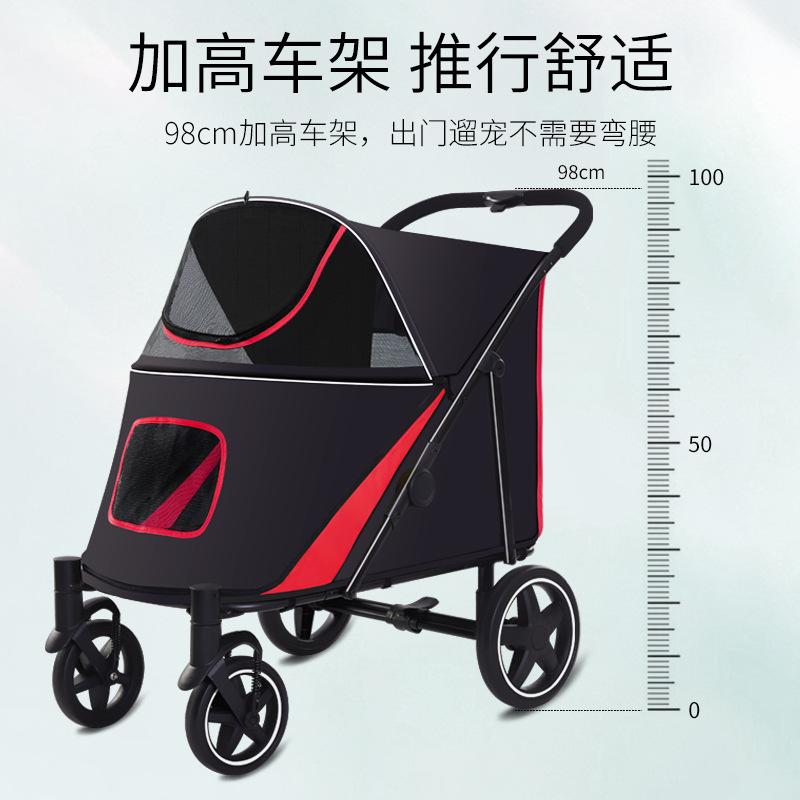 Foldable Pet Stroller for Large and Medium Dogs Outdoor Use Spacious Dog Cart for Cats and Dogs Wholesale