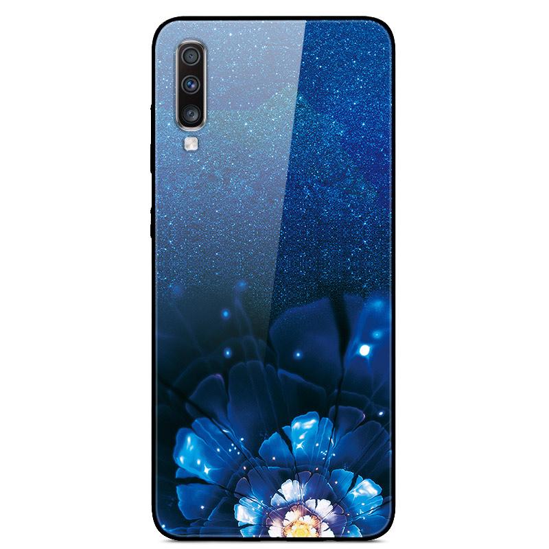 For Samsung A70 Case Cute Pattern Tempered Glass Back Hard Cover Case For Samsung Galaxy A70 Phone Cases Coque A70S A 70 Fundas