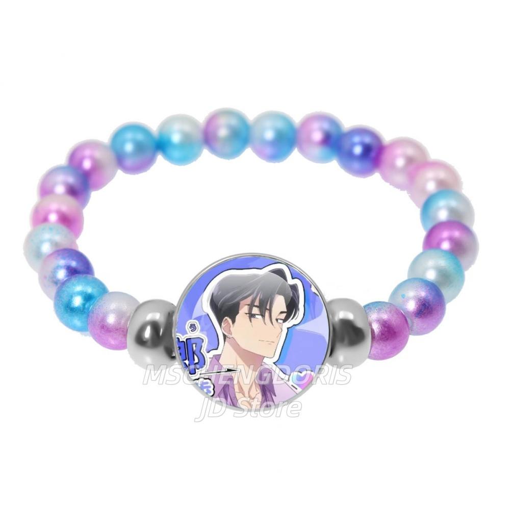 Tamon-kun Ima Docchi Anime Bracelet Fukuhara Tamon Anime Glass Cabochon Handmade Colorful Beads Bracelet Jewelry Charm Fans Gift