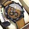 Luxury Top Men Wristwatch Quartz Original Leather  Watches Date Chronograph Waterproof Luminous Watch +Box