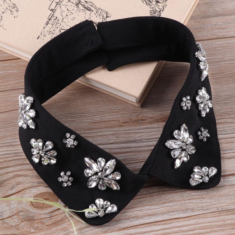 fake false shirt collar rhinestone beaded detachable collars for women decorative choker collar  apparel accessories