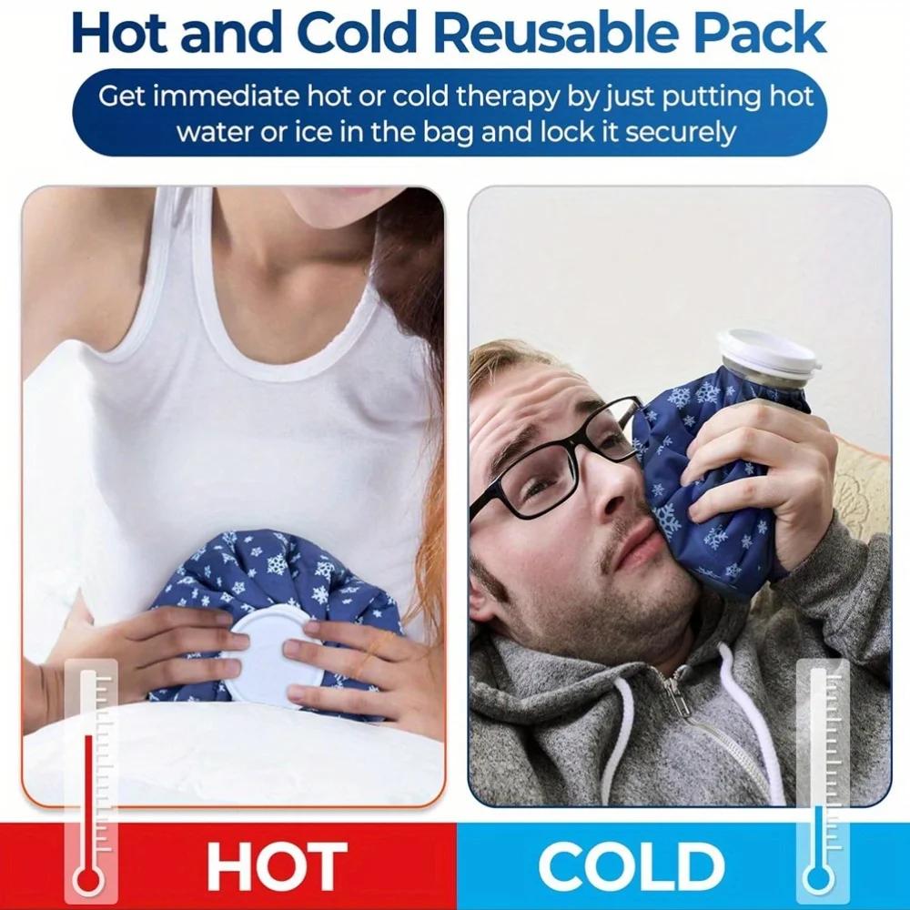 Reusable Ice Packs for Injuries Cold/Hot Water Pack Gel Pain Relief for Knee Shoulder Ankle Foot Elbow Migraine Headache Face