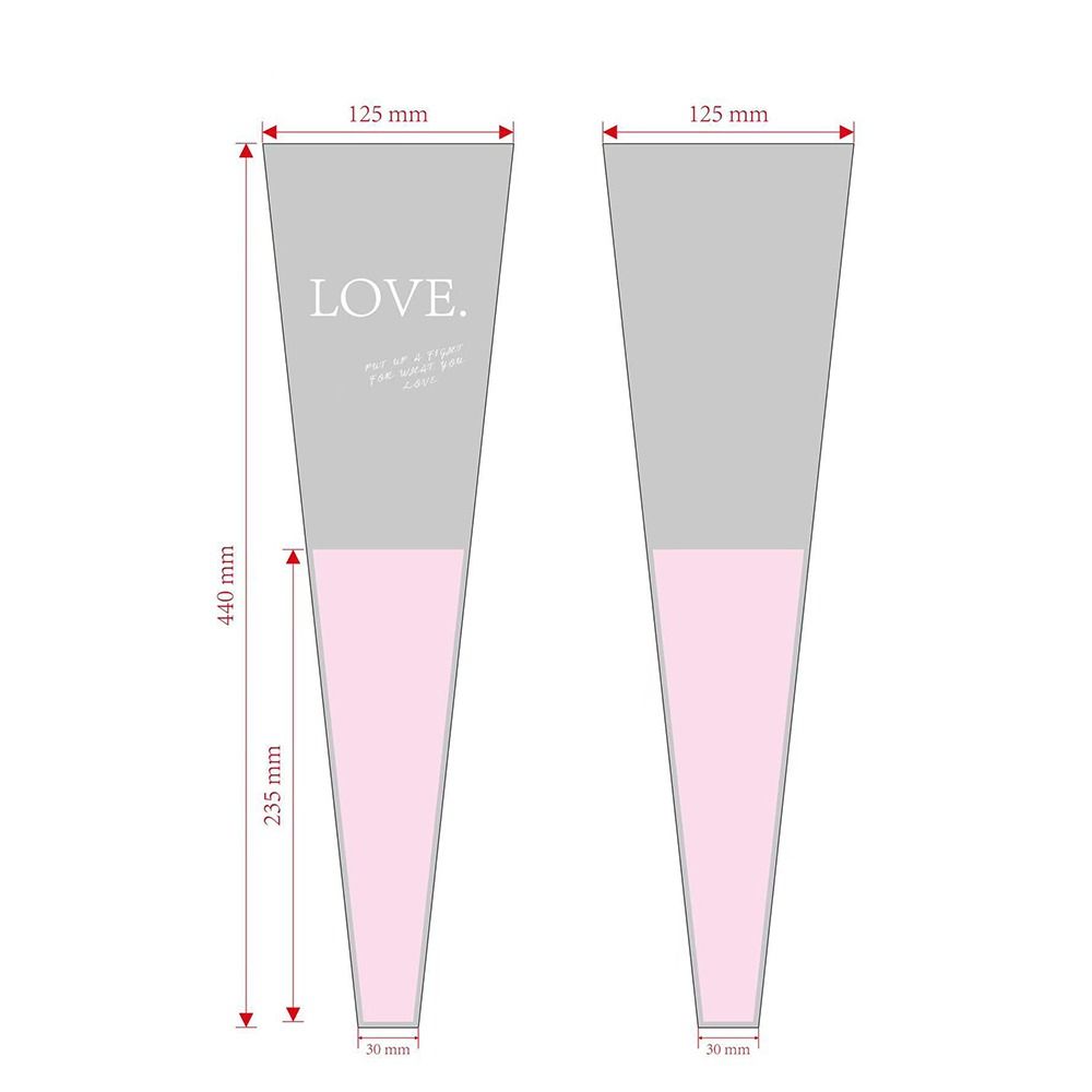 50Pcs Transparent Flower Packaging Bag Love Single Rose Sleeves Creative Bouquet Wrapper  Wedding
