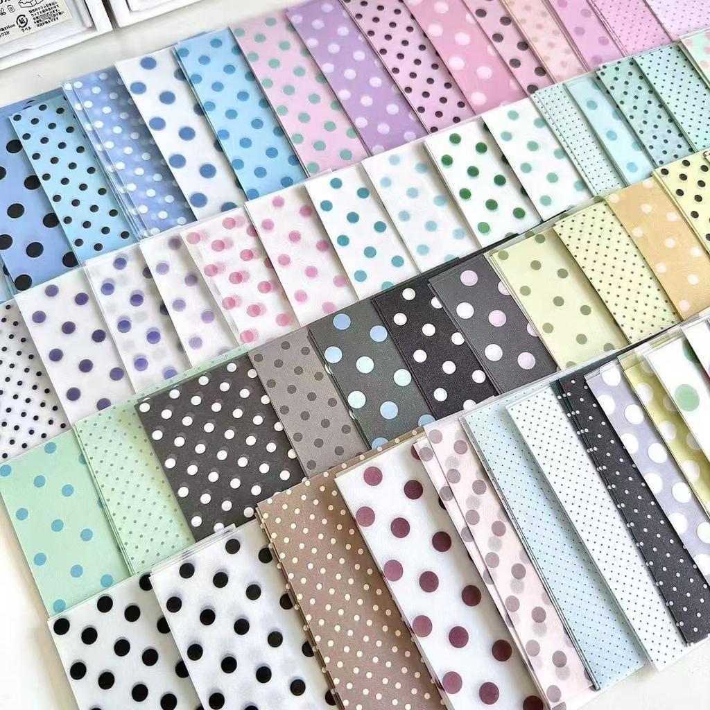 128PC Korean Style Contrasting Color Polka Dot Sulfuric Acid Paper Hand Account Decoration Material Paper Note Inner Page Paper