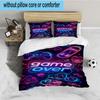 Neon Game Over Art 3PCS Bedding set,Ideal for 1pc Duvet Cover And 2pcs Pillowcases Perfect for Fan gift,Ideal for Bedroom, Dormitory