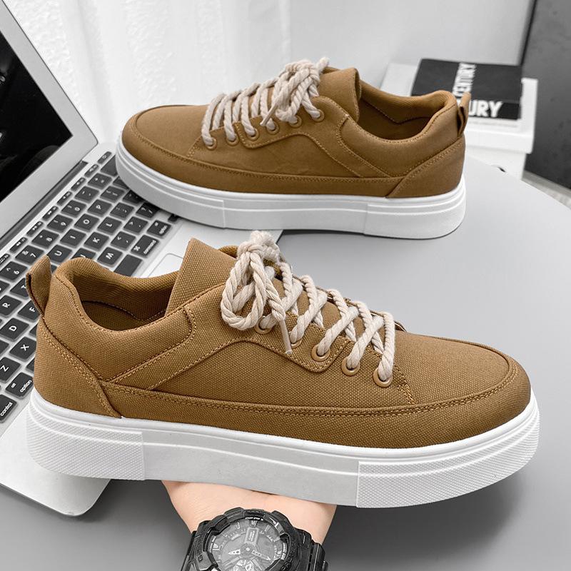 

Мужские парусиновые туфли новая весна дышащие нишевый дизайн универсальные повседневные кеды спортивные черные тканевые туфли трендовая обувь 44