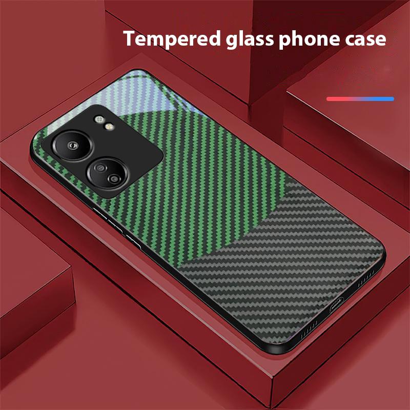 Dwukolorowe Paski Dla Xiaomi Redmi 13C Note13 12 Pro Plus 5G Note 9 13T Pro POCO X6 F5 F6 Czarne Szkło Hartowane Etui na Telefon