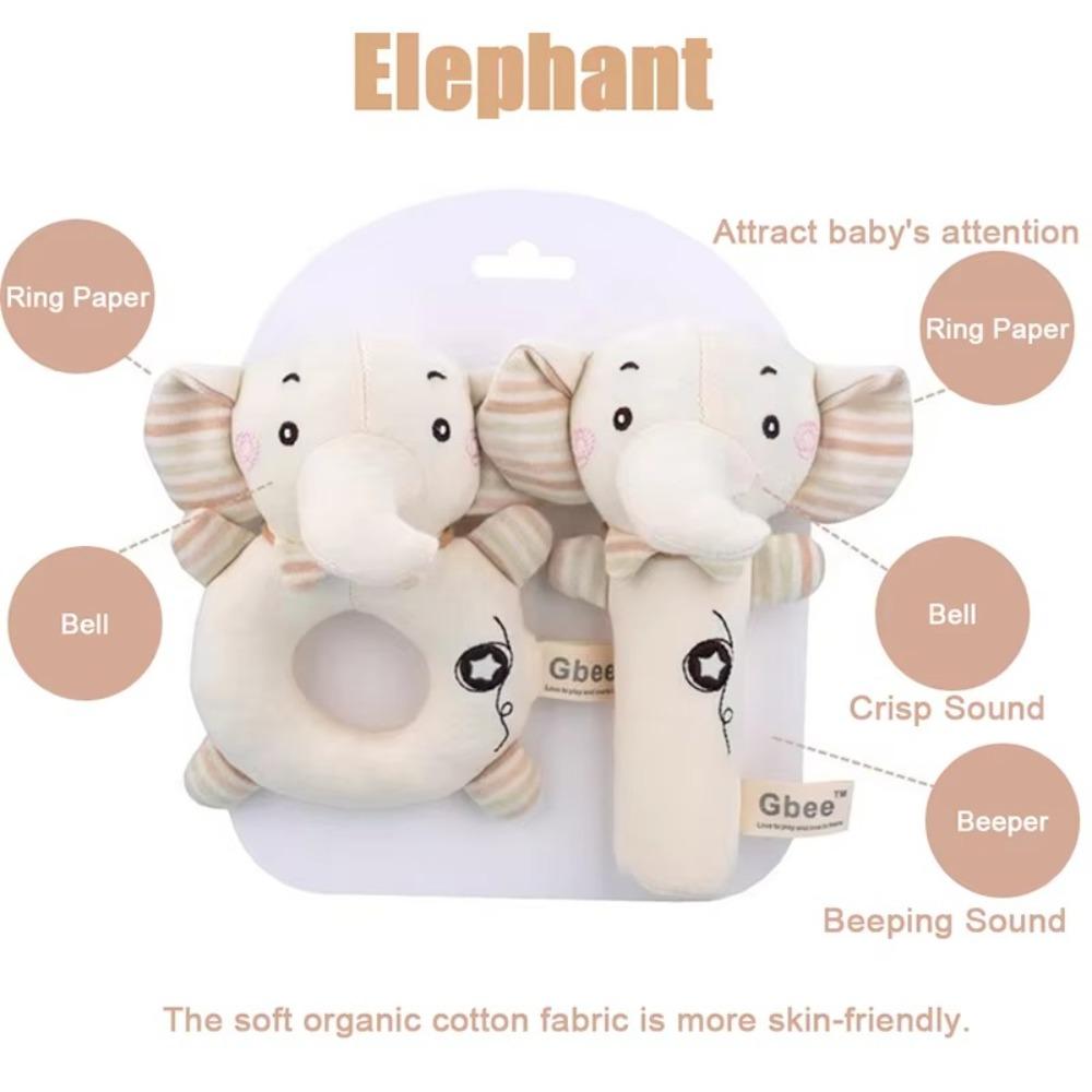Plush Newborn Comfort Toy Cartoon Animals Infant Rattle Creative Baby Hand Shaker
