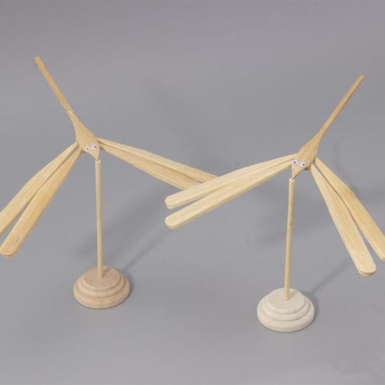 Bambus Libelle Spielzeug verdicken Holzsockel handgemachte unvollendete Copter Spielzeug Kunst Dekor Kunsthandwerk Balance Holz Bambus Libelle Modell Home Decor