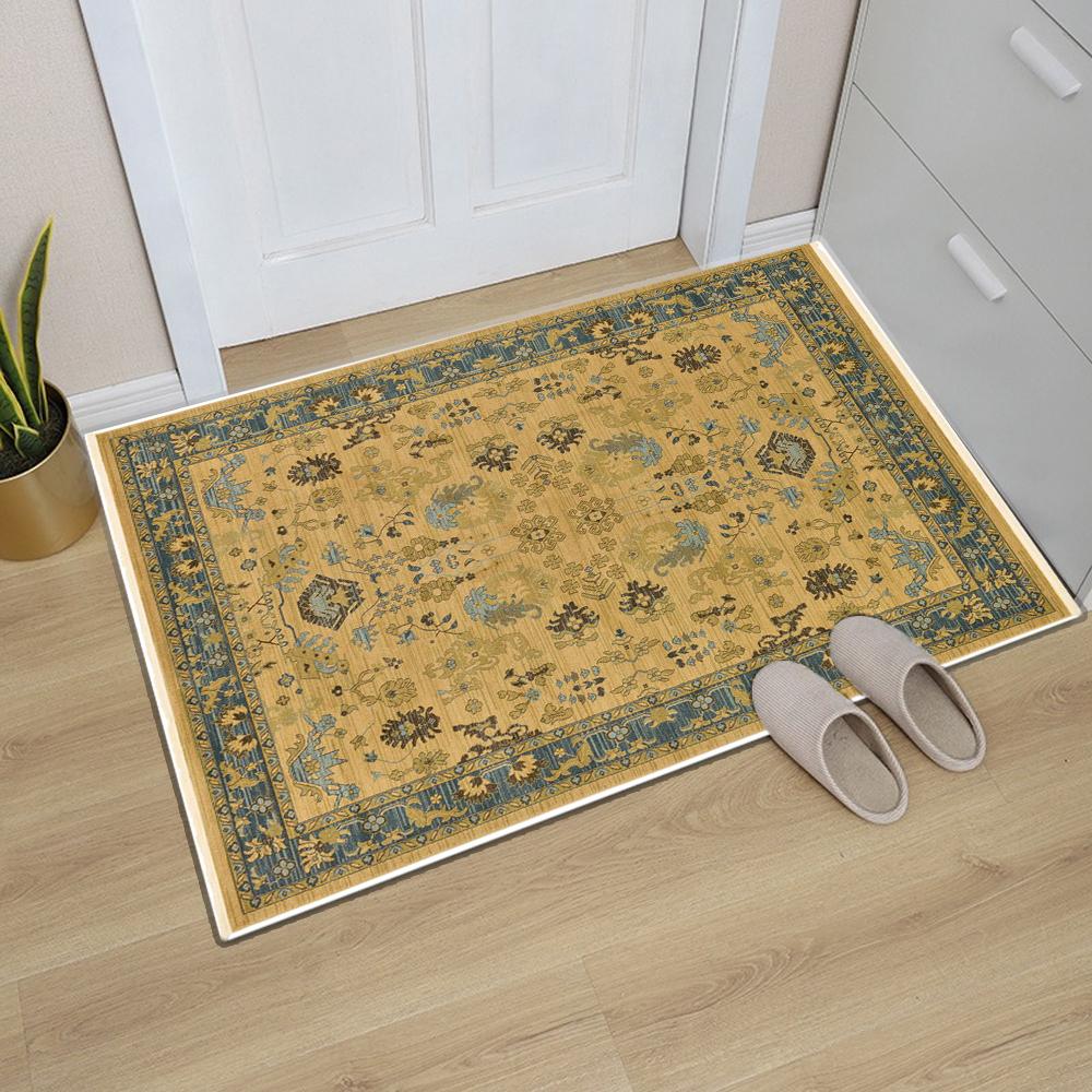 Vintage Oriental Traditional Rug Carpet Moroccan Turkish Style Doormat Carpets Anti-Slip Bohemian Bath Kitchen Garden Small Mat