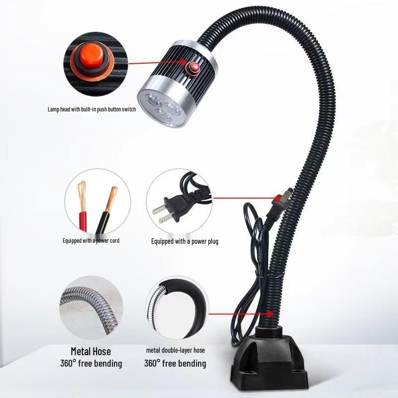 LED Magnetic CNC Lathe Work Light with Flexible Arm - Industrial Grade