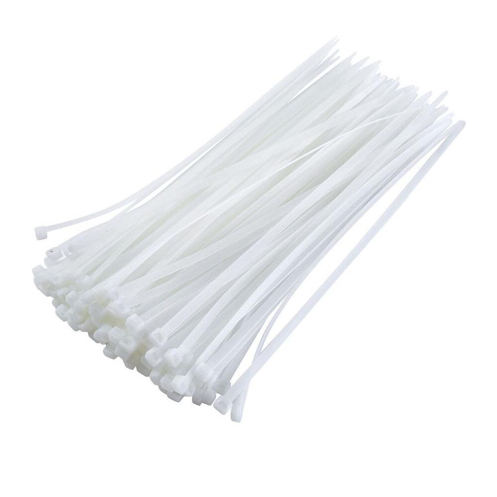 Kcavykas Werkzeuge Heimwerker Kabelbinder Wetter Nylonummantelte Reißverschlussbinder Weiß 100 Stück Nylon-Zip Premium-Binder Kabelbinder Stark Extra Lang