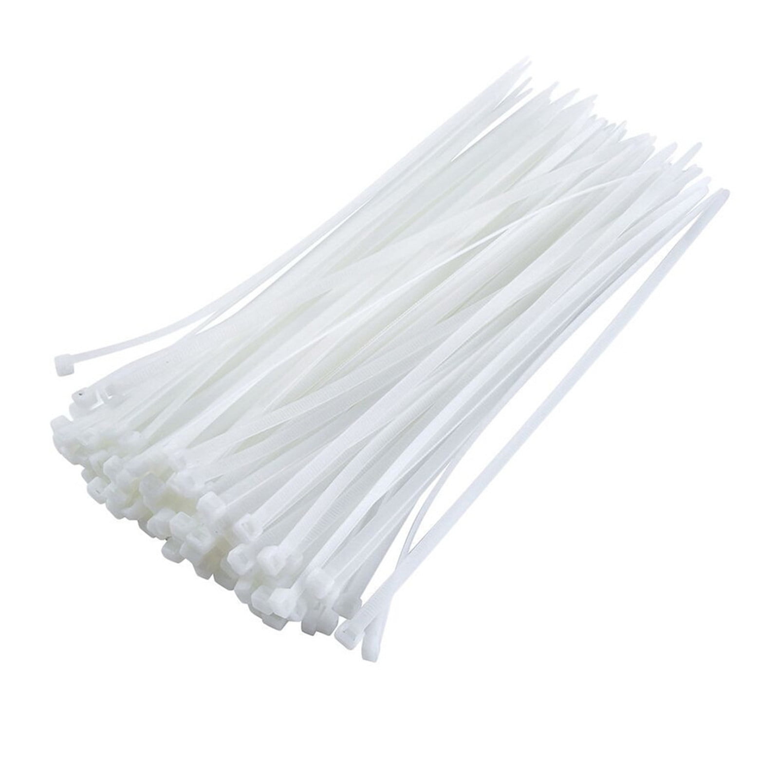 Kcavykas Outils Rénovation Attaches de Câble Attaches à Glissière Enveloppées de Nylon Résistant aux Intempéries Blanc 100 PIÈCES Attaches à Glissière en Nylon Premium Attaches Attache-Câbles Attaches Solides Extra Longues blanc