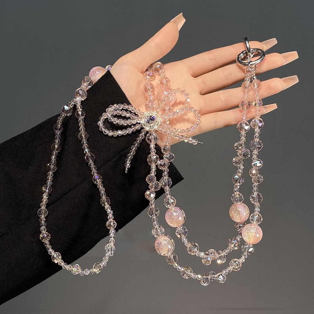 Style Crystal Beaded Phone Lanyard With Pvc Chain For Women And Men