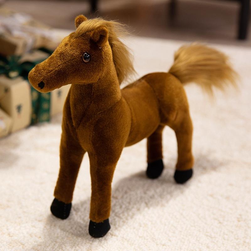 Cute Pony Simulated Sweat Blood Horse Doll Plush Toy Rag Doll Foal Doll Birthday Gift for Girls