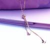 Purple Gold Plated Rose Gold Sweet Butterfly Tassel Necklace Colored Gold Transfer Bead Collarbone Chain