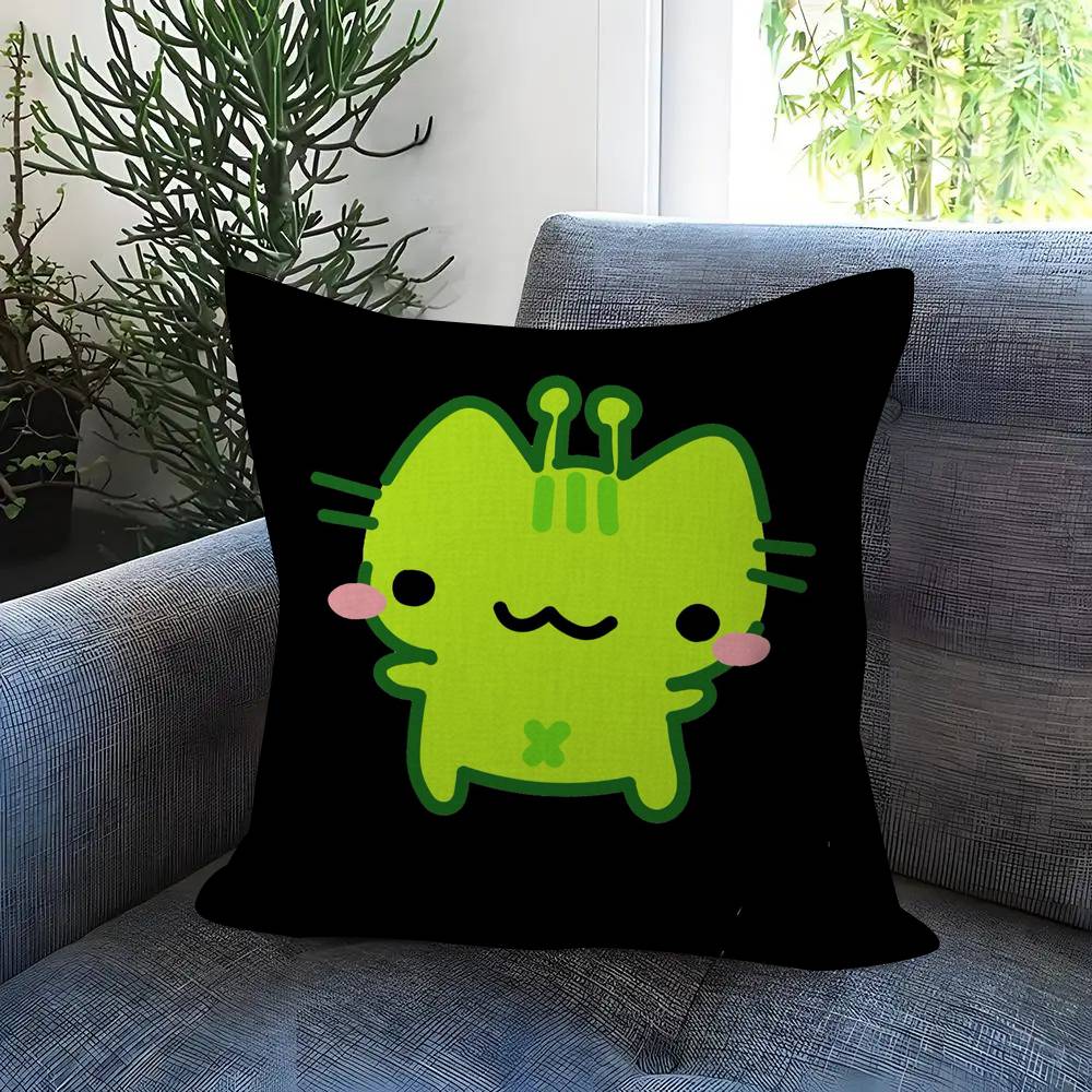 Cat Emoji Fun Art Pillow Covers Cartoon Sofa Decorative Home Doublesided Printing Short Plush Cute Cushion Cover