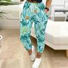 Summer Ladies Multi Category Printing Printed Sweatpants Loose Fit Drawstring Joggers Elastic Cuff Daily Casual Pants