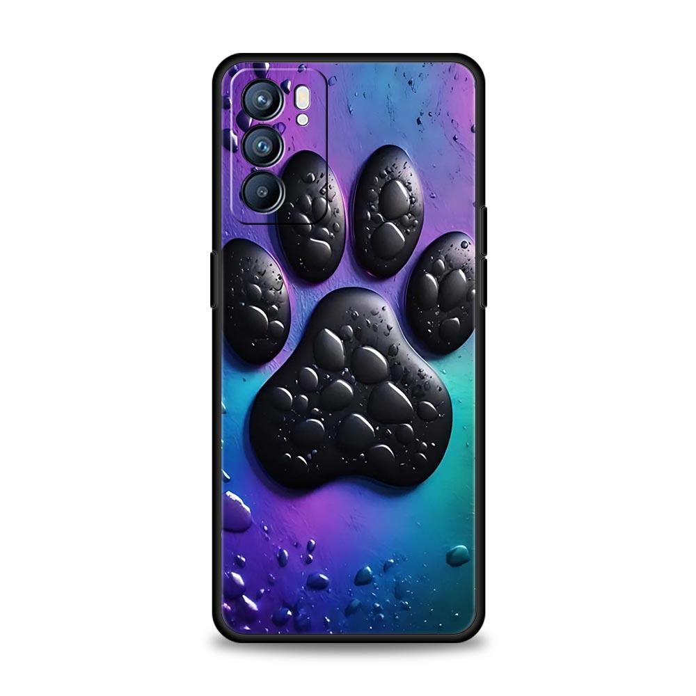 Og Paw Print Aesthetics Phone Case For Oppo Reno 13 12 11 10 7 F Find X5 X6 A98 A80 A79 A78 A57 A54 A31 A17 Pro Soft TPU Cover