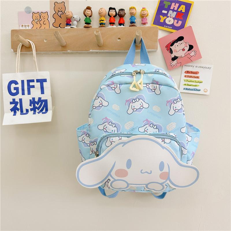 Adorable Cartoon Nylon Backpack For Kids Lightweight School Bag Neutral Style