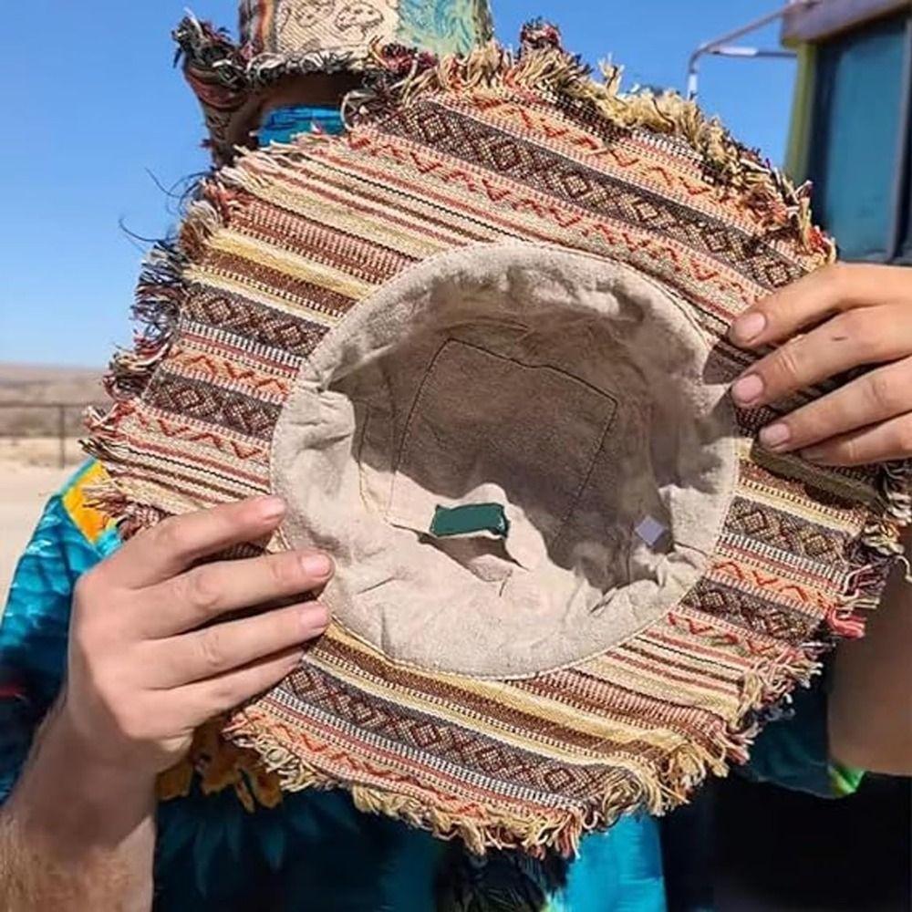 Patchwork Fedorahats with Hidden Hippie Mushroom Straw Cap Creativity PocketPatchworks Hats