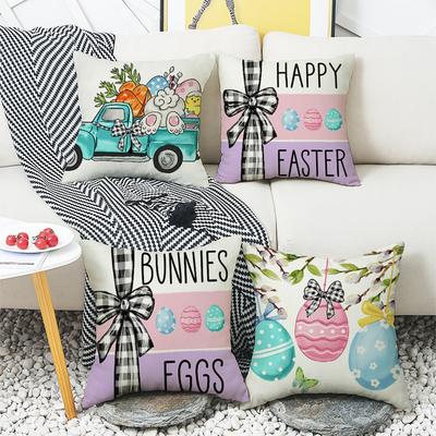 Easter Cushion Cover 18 X 18 Inch Double Sided Print, Winter Holiday, Cushion Cover Sofa Decoration