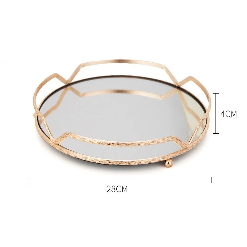 

Круглый стеклянный поднос для хранения зеркал в скандинавском стиле, серьги, ожерелья, ювелирные изделия, украшение для гостиной