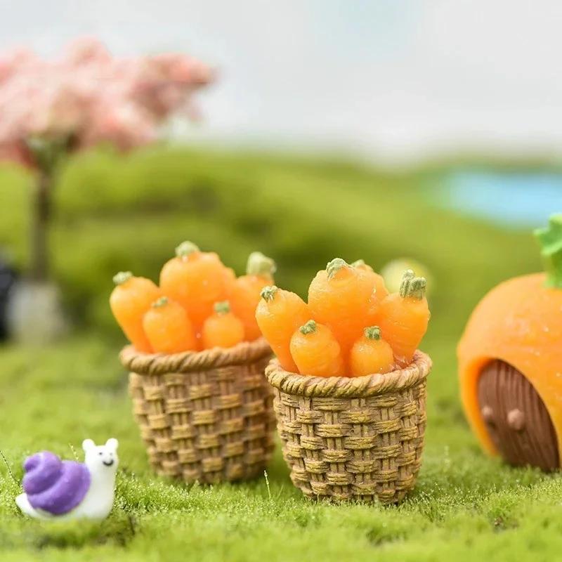 Cartoon Rabbit Carrot Miniature Fairy Garden Accessory Micro Landscape Cactus Decoration Handmade Craft Gift Ornaments
