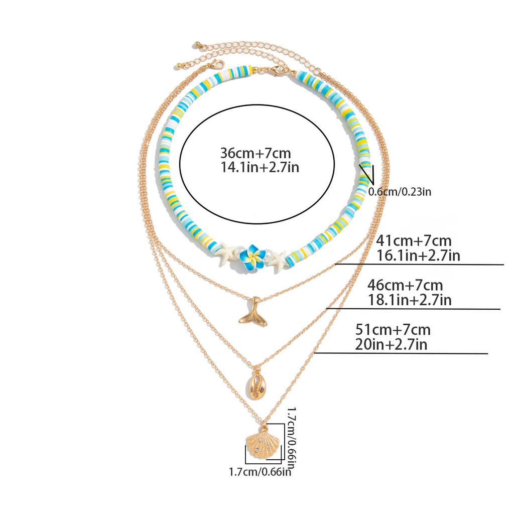 Soft Pottery Beads Necklace for Women Adjustable Multi-layer Neck Chain Natural Beach Jewelry Bohemian Fashion Jewellery