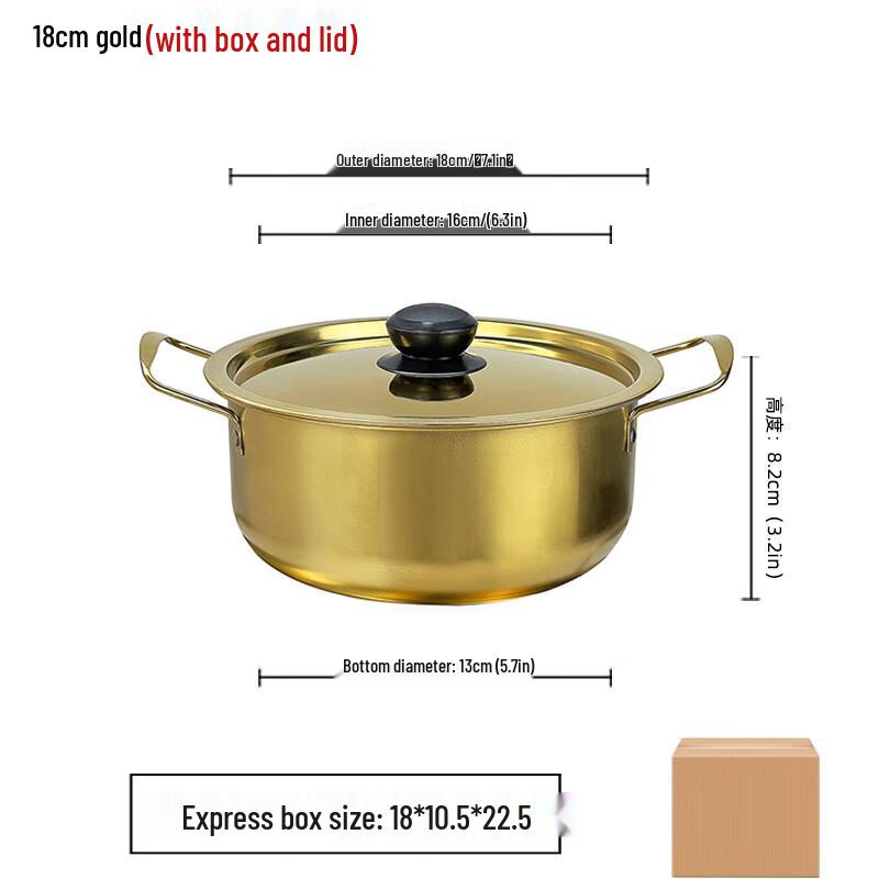 

Barder 304 Stainless Steel 18cm Golden Instant Noodle & Soup Pot