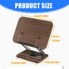 Adjustable Bookstand for Study and Cooking 360 Smooth Rotation Expandable Page Clip Heavy Duty Wood Base Mini Storage