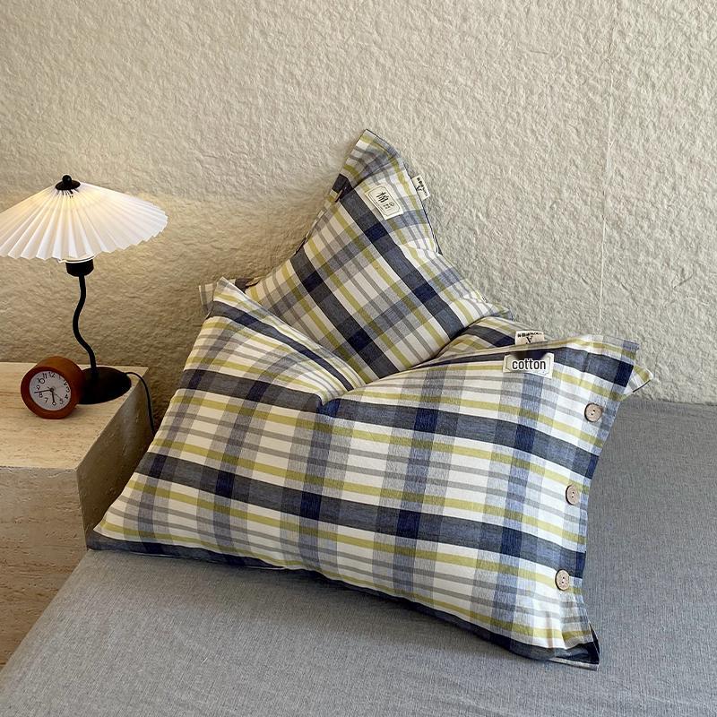 Zestaw 2 poszewek na poduszkę pojedynczą z czystej bawełny i lnu z wewnętrznym wkładem w całości bawełnianym, 48cm x 74cm