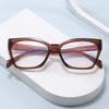 3pcs Sets Square Fashion Cat Eye Glasses Frame  Women Men New Oversized Brand Eyeglasses Anti Blue Light Flat Mirror Unisex