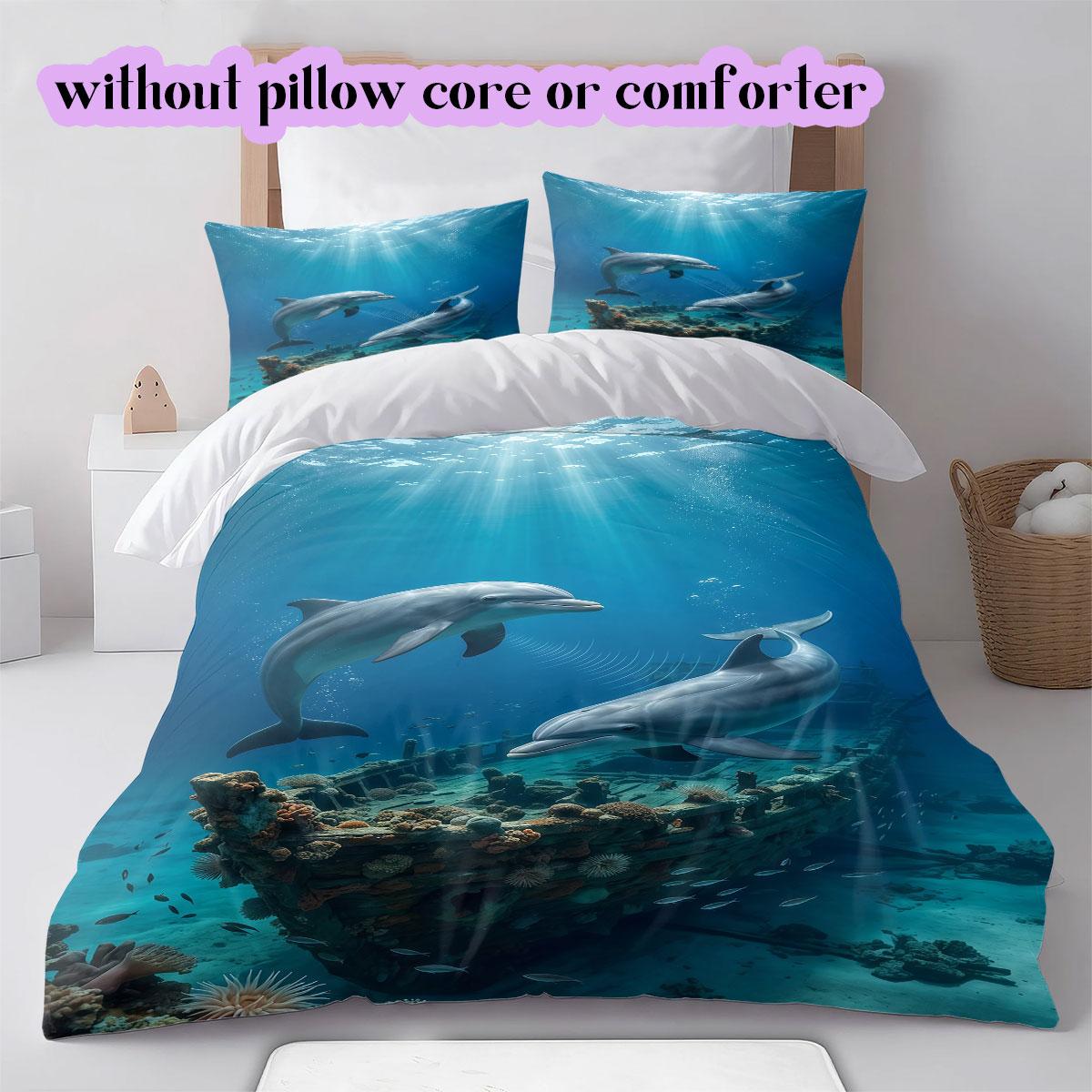 

Animals in the water Pattern Bedding,Quilt Set Quilt Cover Pillowcase Home Birthday Gift (1*duvet cover+2*pillowcase,without core) 135x200cm