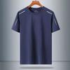 Ice silk short-sleeved t-shirt men's summer thin quick-drying mesh sports fitness half-sleeved top casual elastic T summer wear