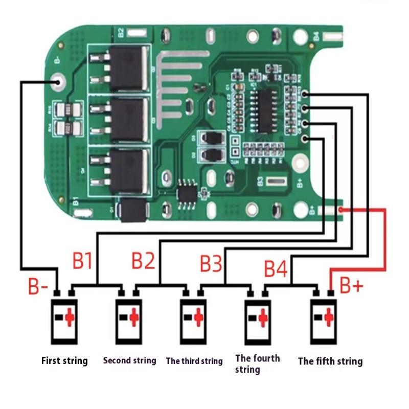 1Pcs Pcb 18650 Battery Charge Protection Board For  5S 21V 100A Lithium Battery Protection Board Power Tool Accessories